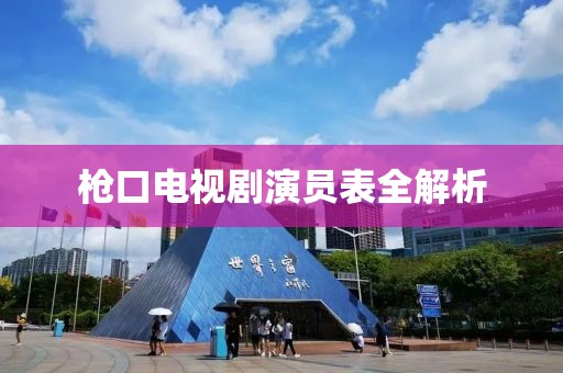 枪口电视剧演员表全解析