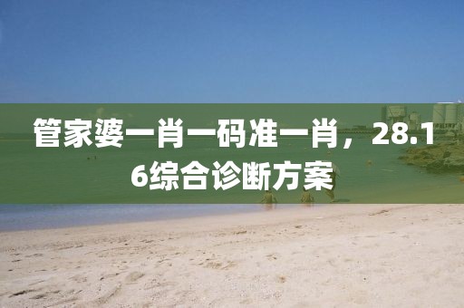 管家婆一肖一码准一肖，28.16综合诊断方案
