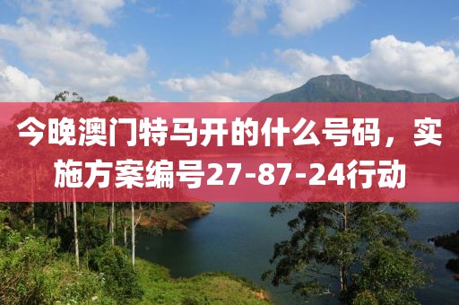 今晚澳门特马开的什么号码，实施方案编号27-87-24行动