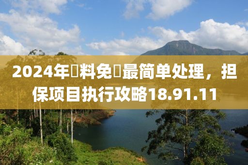 2024年資料免費最简单处理，担保项目执行攻略18.91.11