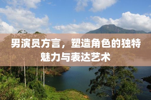 男演员方言，塑造角色的独特魅力与表达艺术