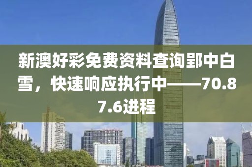 新澳好彩免费资料查询郢中白雪，快速响应执行中——70.87.6进程
