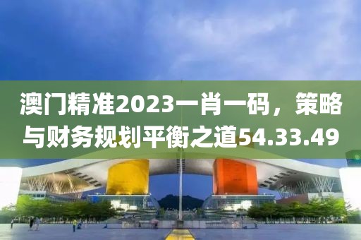 澳门精准2023一肖一码，策略与财务规划平衡之道54.33.49