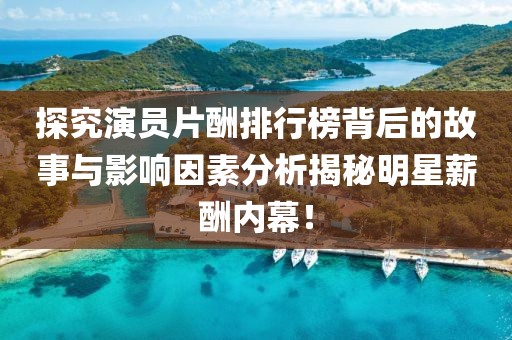 探究演员片酬排行榜背后的故事与影响因素分析揭秘明星薪酬内幕！