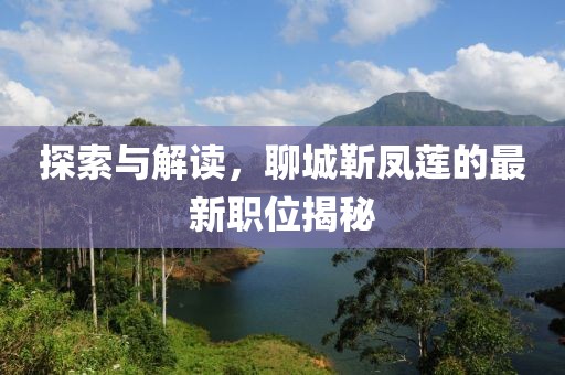 探索与解读，聊城靳凤莲的最新职位揭秘