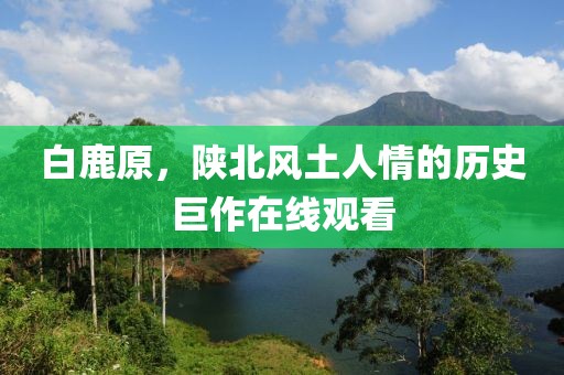 白鹿原，陕北风土人情的历史巨作在线观看