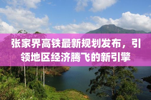 张家界高铁最新规划发布，引领地区经济腾飞的新引擎